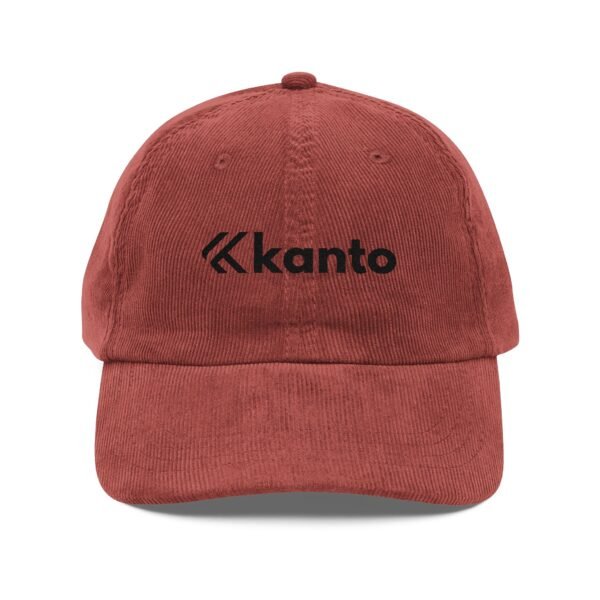 Vintage Corduroy Cap with Kanto Embroidery - Stylish and Comfortable Headwear