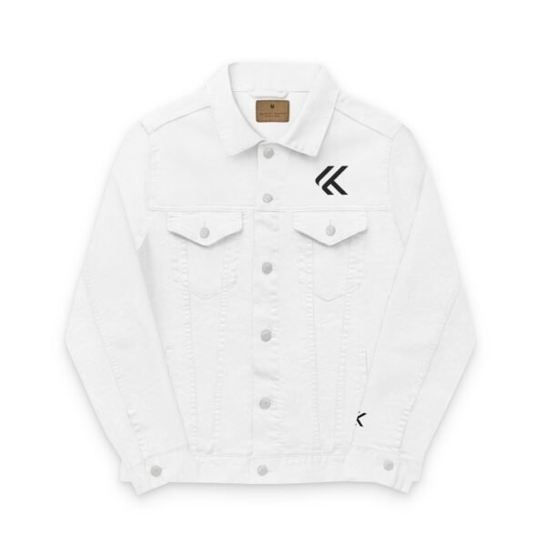 Stylish Unisex Embroidered Denim Jacket - White Casual Wear